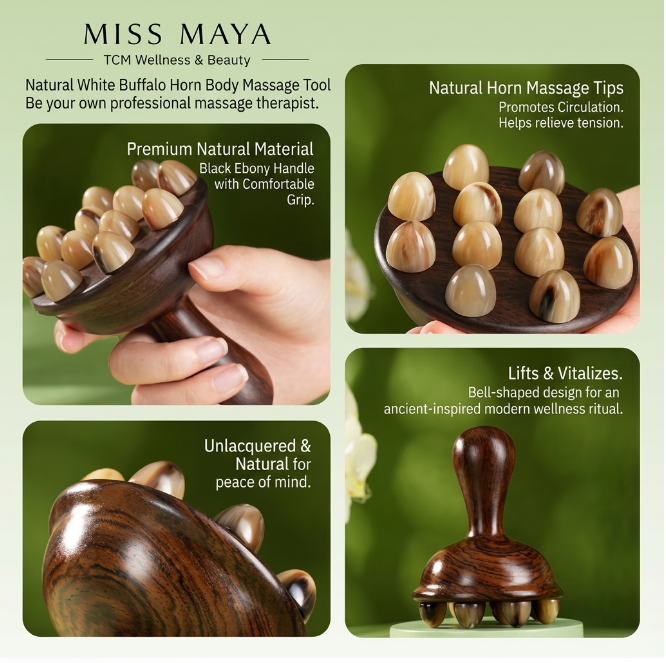 HornFlow™ - Natural Buffalo Horn Body Massage Tool
