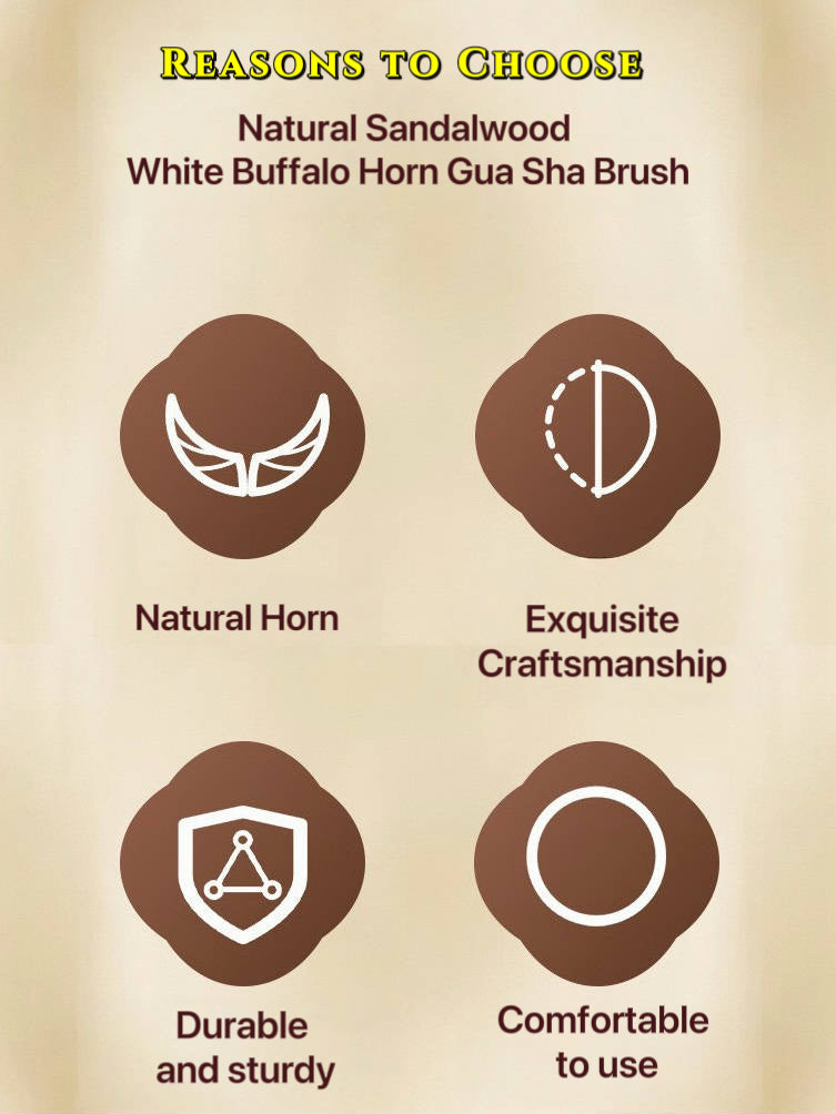 White buffalo horn head GUASHA Brush(oval)
