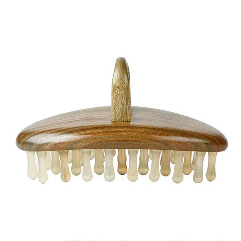 White buffalo horn head GUASHA Brush(oval)