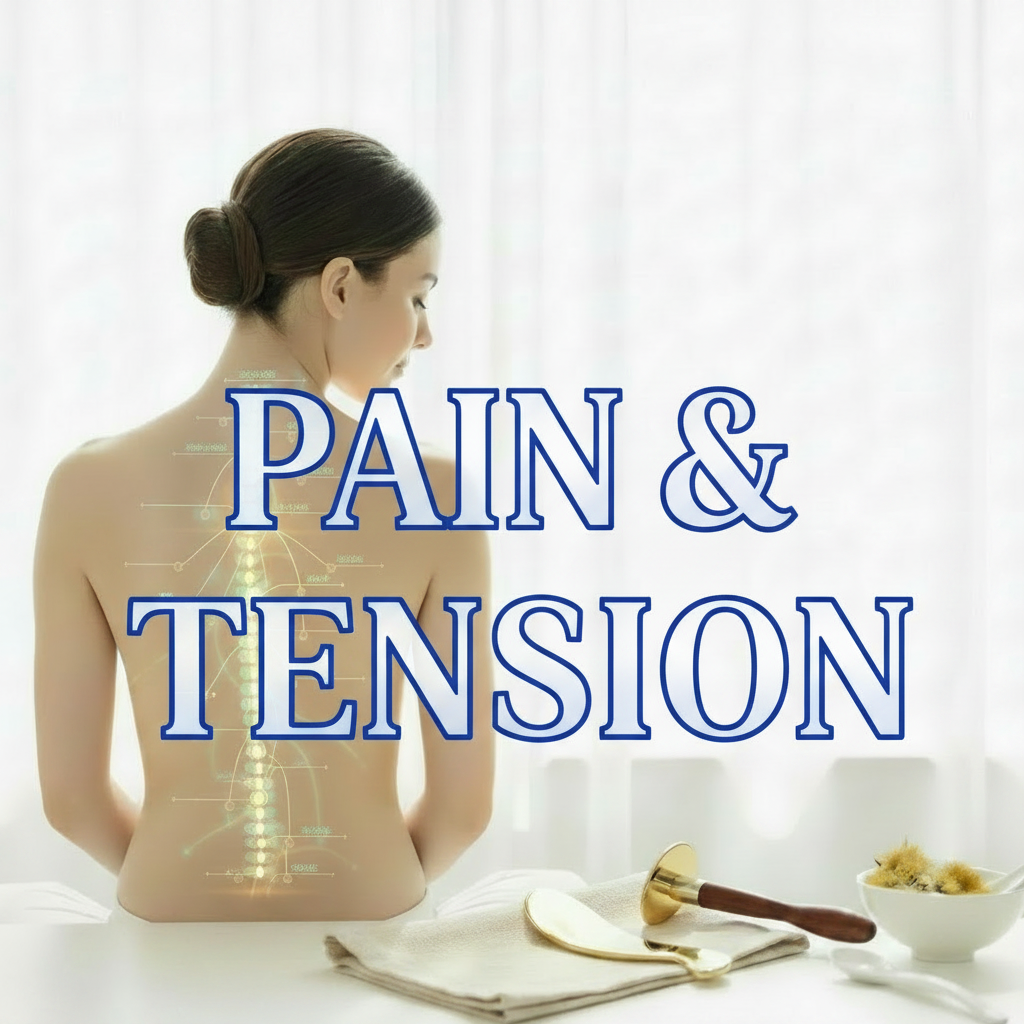 PAIN & TENSION - Blue Outline