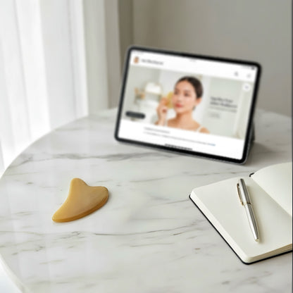 Facial Gua Sha Reset Kit — White Buffalo Horn Tool + TCM Beauty Guasha Course
