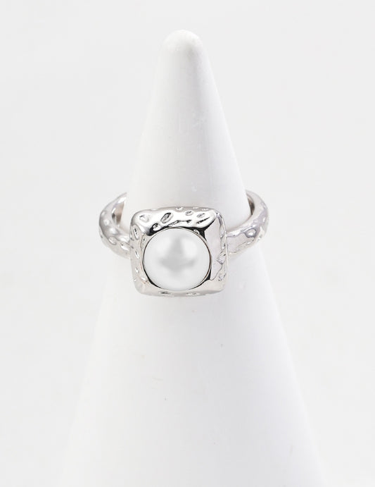 S925 silver simple natural pearl ring-J0283